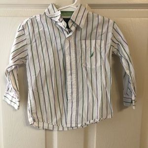 Nautica 3T white striped button down